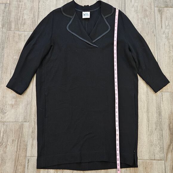 Angelo Tarlazzi Paris Dress Size 10 Collared 3/4 Pleated Sleeves Pockets Shift - Picture 3 of 13